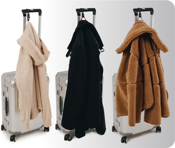 The Luggage Hook is suitable for any Clothing Item. Travel Gadget. Travel Essential. Travel Accessory.